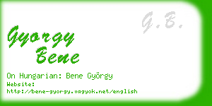 gyorgy bene business card
