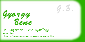gyorgy bene business card